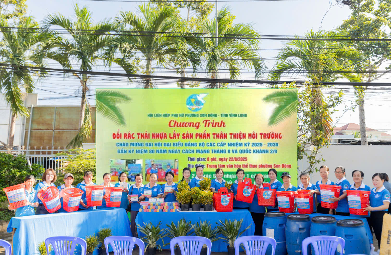 Phụ nữ Sơn Đông tổ chức truyền thông phân loại rác tại nguồn gắn chương trình đổi rác thải nhựa lấy sản phẩm thân thiện môi trường