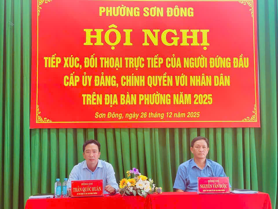 Lãnh đạo Đảng ủy, Ủy ban nhân dân phường Sơn Đông, tỉnh Vĩnh Long tổ chức Hội nghị tiếp xúc, đối thoại trực tiếp với Nhân dân  năm 2025